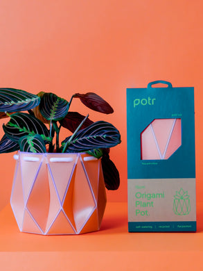15cm Potr Origami Pot - Coral Orange