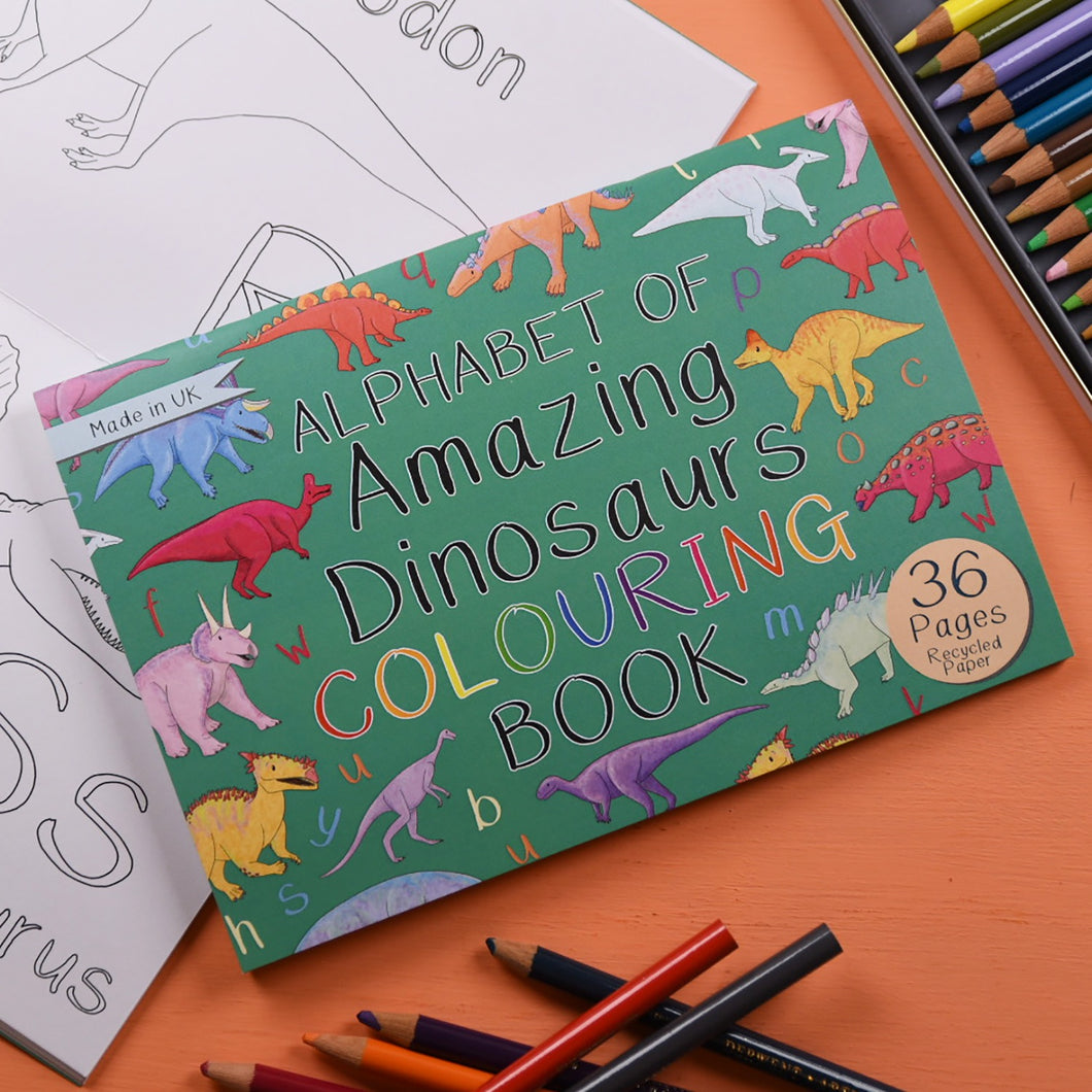 Alphabet Of Amazing Dinosaurs Colouring Book