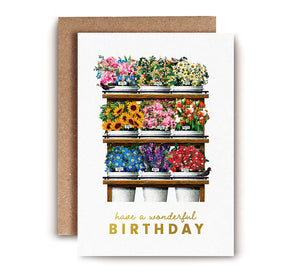 Flower Stand Birthday Card