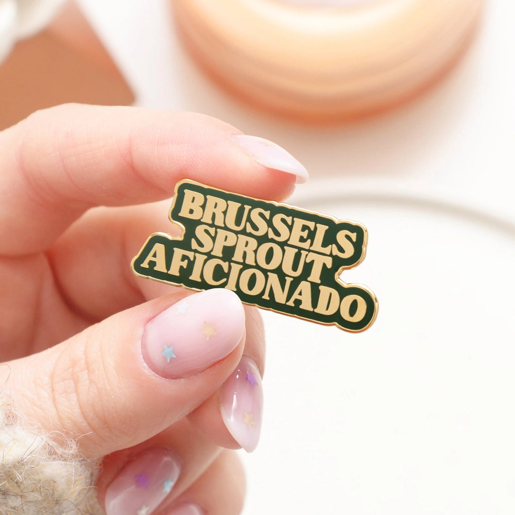 Brussels Sprout Aficionado Enamel Badge