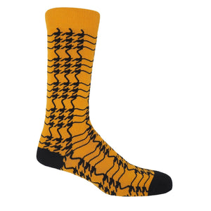 Buttercup Yellow Houndstooth Men's Sock