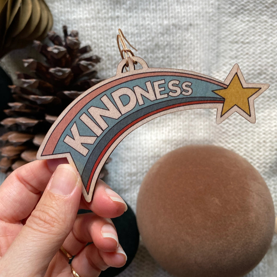 Kindness Shooting Star Wooden Decoration