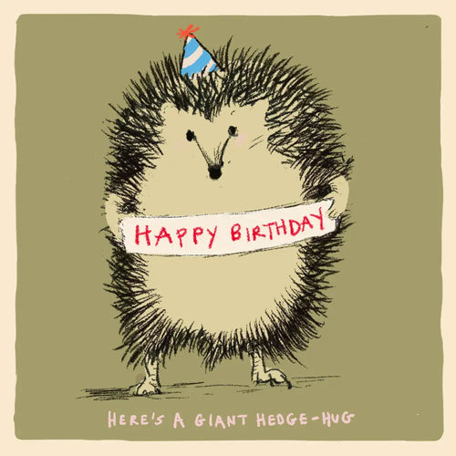 Hedge-Hug Birthday Card