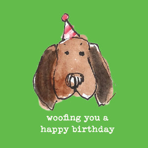Woofing Happy Birthday Card