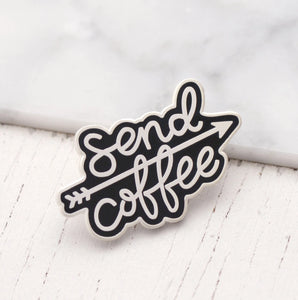 Send Coffee Enamel Badge