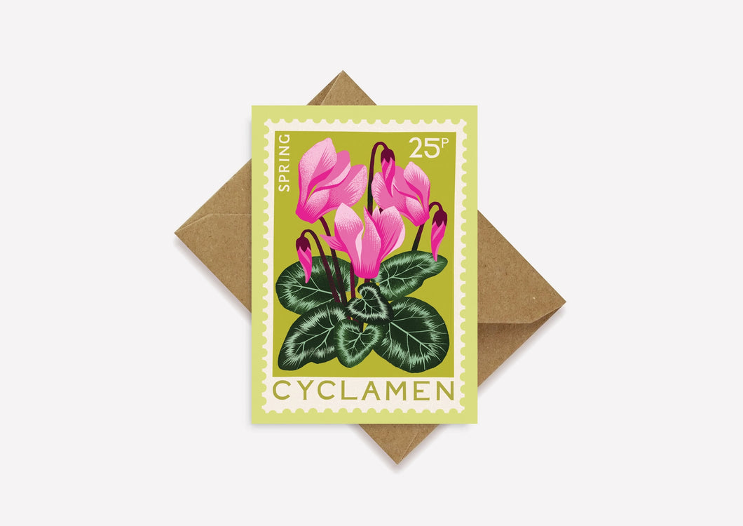 Cyclamen Greetings Card
