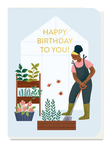 Happy Birthday Herb Garden Seedstick Card