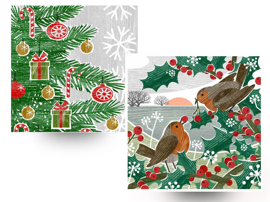 Berry Feast, Festive Tree Christmas Card, 6 Pack