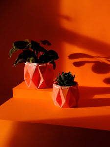 18cm Potr Origami Pot - Coral Orange