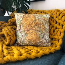 Custom Square Vintage Map Cushion - CHOOSE YOUR OWN LOCATION!