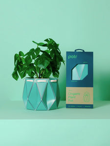 15cm Potr Origami Pot - Aqua