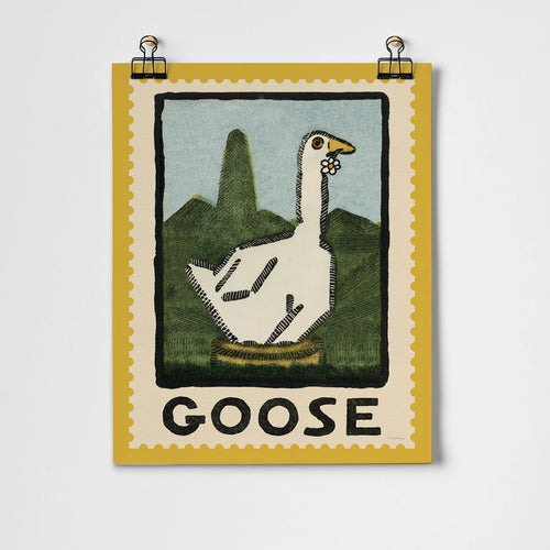 Vintage Goose Stamp Print