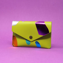 Abstract Leather Popper Purse