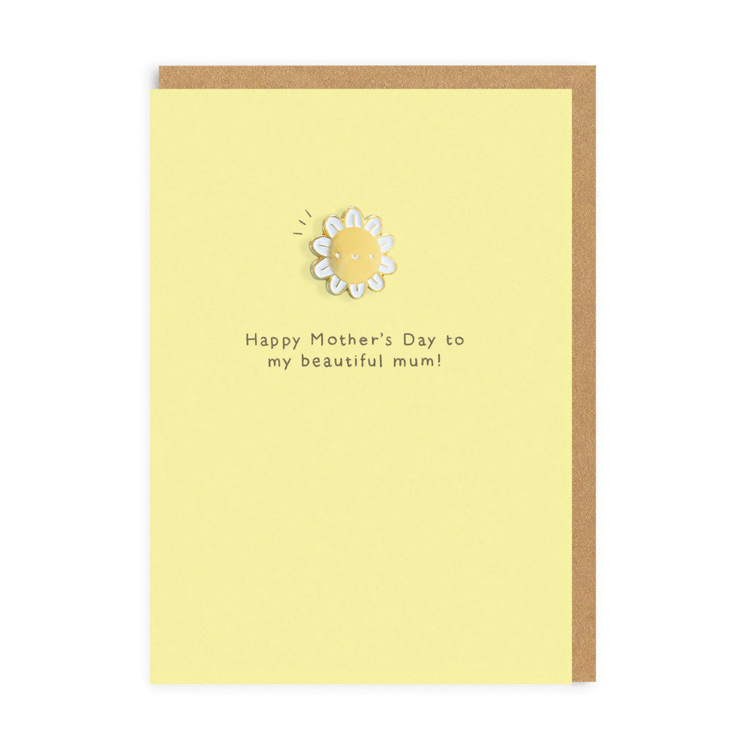 Mother's Day Enamel Pin Greeting Card