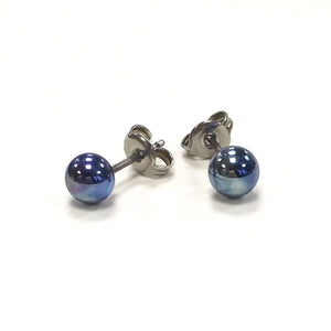 Petrol Blue Handmade Stud Earrings