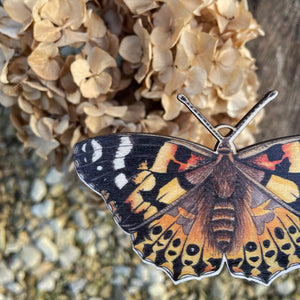 Painted Lady Butterfly Wooden Decoration