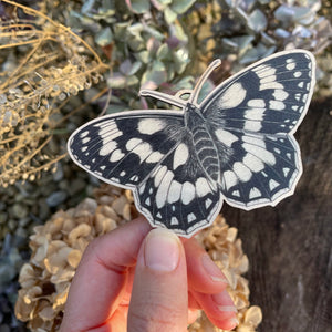 Marbled White Butterfly Wooden Decoration