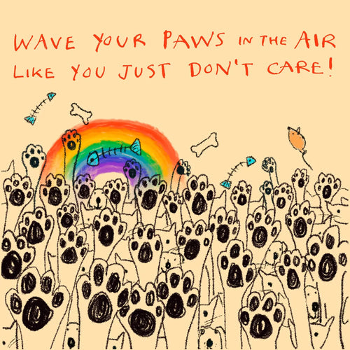 Wave Your Paws In The Air Card