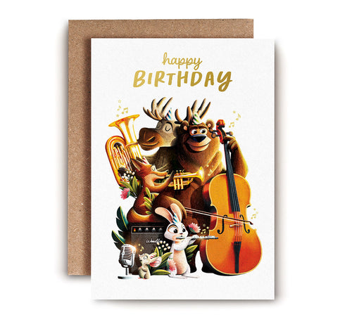 Jazz Band Birthday Card