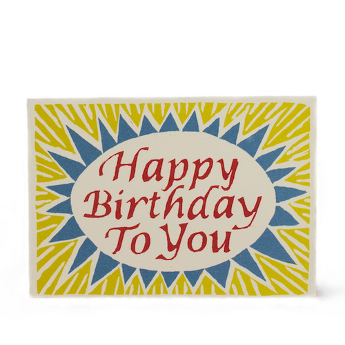 Red, Yellow And Blue Happy Birthday Card