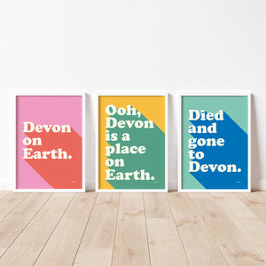 'Devon on Earth' A3 print