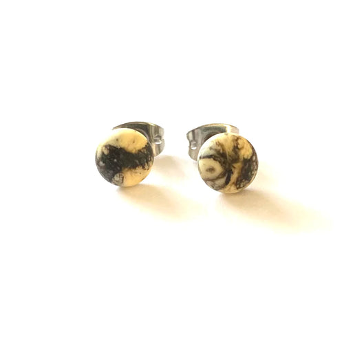 Frosted Cinder Glass Stud Earrings