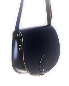 Handmade Leather Saddle Bag Navy Large Grace Favour Home