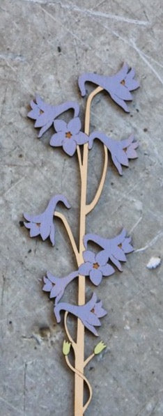Hand Painted Wooden Larkspur Flower Stem