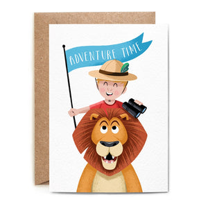 Boy And Lion Card