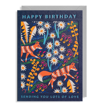 Happy Birthday Foxes Card