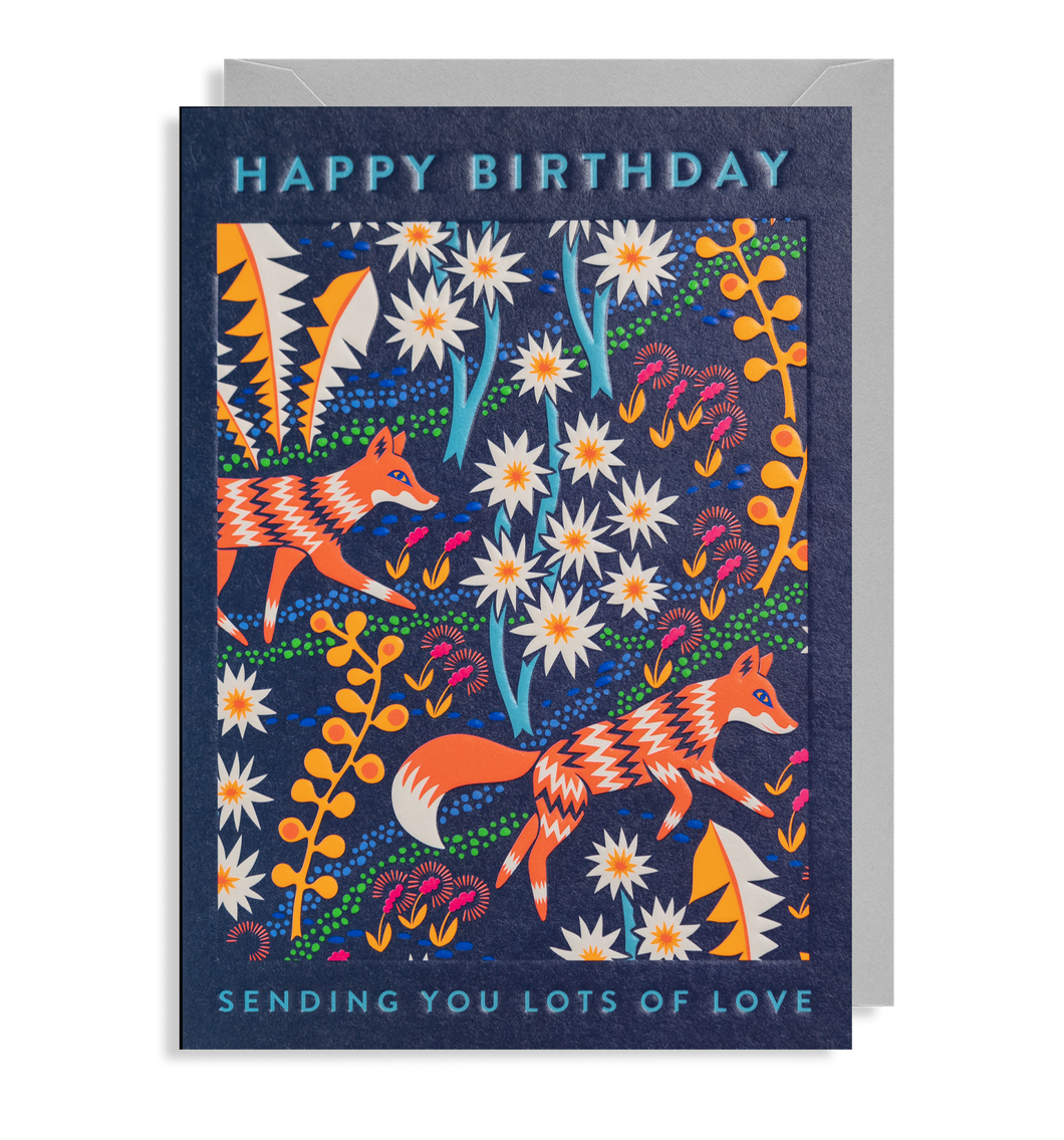 Happy Birthday Foxes Card