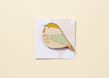 Willow Tit Hand Painted Wooden Brooch