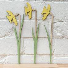 Hand Painted Wooden Daffodil Stem