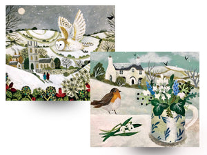 Robin and Owl 6 Pack Christmas Cards