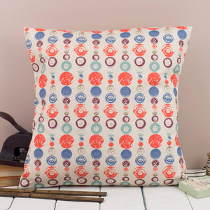 Quirky Vintage Buttons Print Cushion