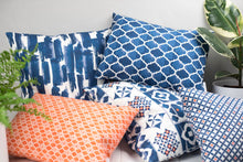 Rectangular Blue and White Mediterranean Tile Style Isabel Cushion