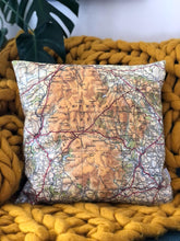 Square Vintage Map Cushion - Dartmoor, Devon
