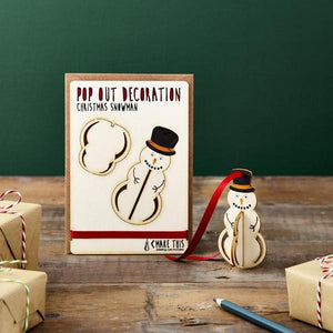 Christmas Snowman Pop Out Card Decoration