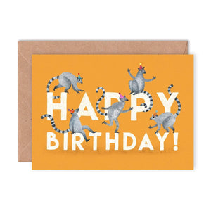 Happy Birthday Lemurs Card