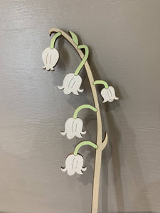 Hand Painted Wooden Lily Of The Valley Stem