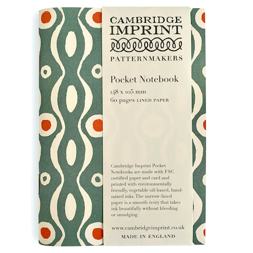 Pocket Notebook Persephone Teal and Orange