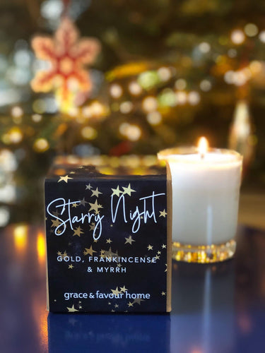Starry Night Christmas Candle - Gold, Frankincense & Myrrh