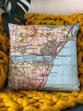 Square Vintage Map Cushion - Teignmouth, Devon