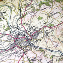 Square Vintage Map Cushion - Totnes, Devon