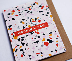 Terrazzo Wedding Yay Card