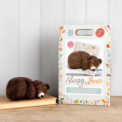 Sleepy Brown Bear Needle Felting Craft Kit