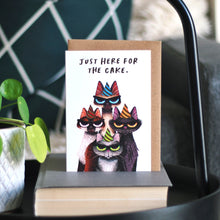 Just Here For The Cake Cats Card
