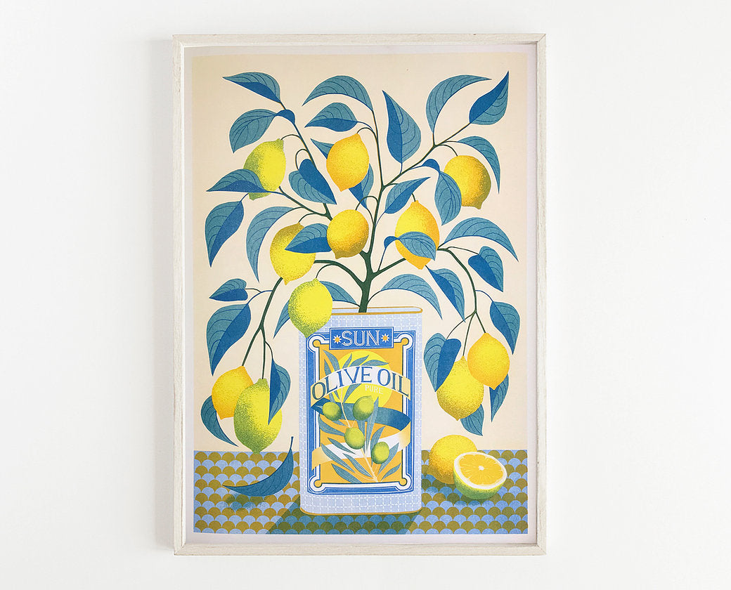Lemon Tree A3 Risograph Print