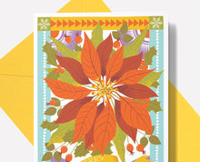 Poinsettia Christmas Card, Pack of 5