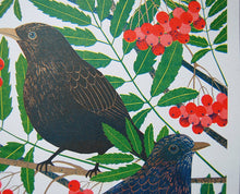 Blackbirds A4 Risograph Print